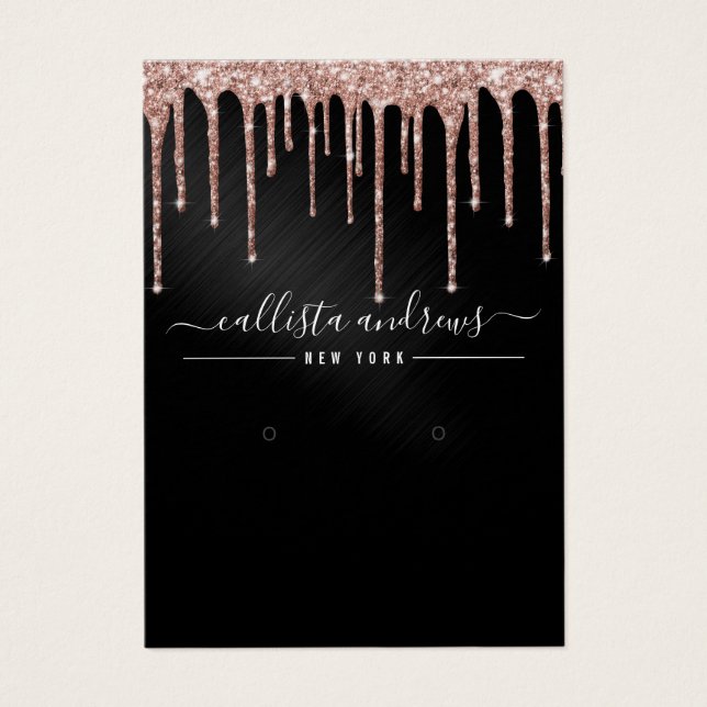 Rose Gold Black Parties scintillant Drives Earring (Devant)