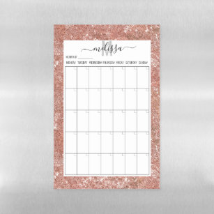 Rose Gold Blank Calendar Month Planning Magnetic D Magnetic Dry Erase Sheet
