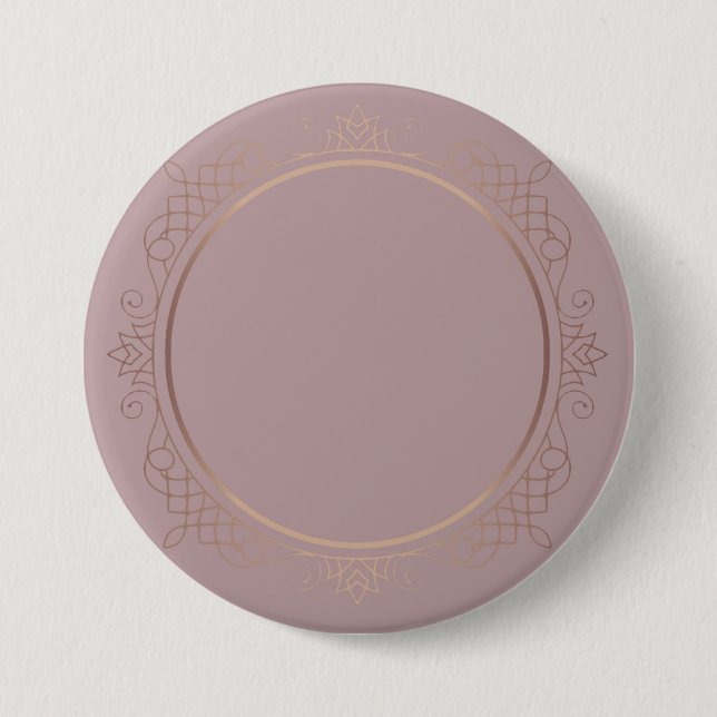 Rose Gold Blank Template Add Your Text Elegant 3 Inch Round Button (Front)