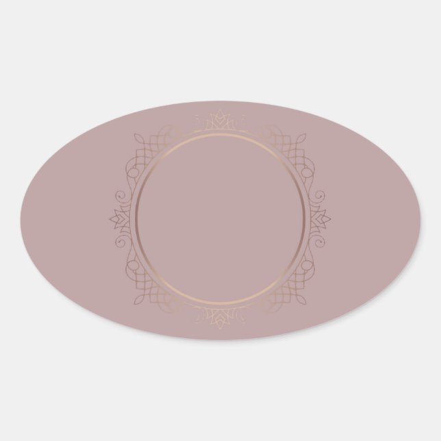 Rose Gold Blank Template Add Your Text Trendy Oval Sticker (Front)