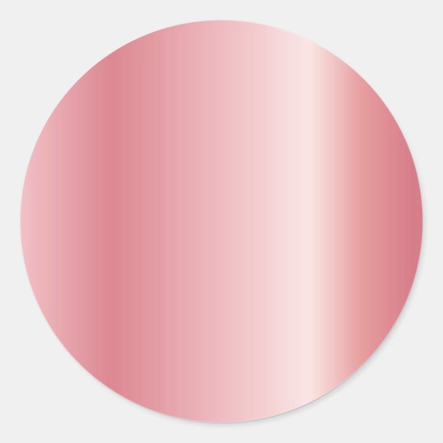 Rose Gold Blank Template Custom Text Upload Logo Classic Round Sticker (Front)