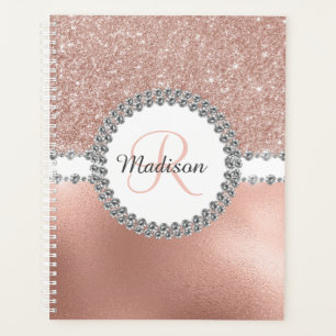 Rose Gold Bling Diamond Monogramme Girl
