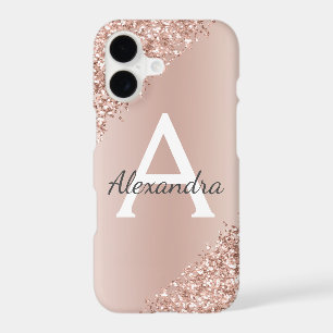 Rose Gold Bling Luxury Sparkle Glitter Monogram