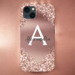 Rose Gold Bling Luxury Sparkle Glitter Monogram iPhone XS Max Case<br><div class="desc">Blush Pink - Rose Gold Bling Ombre Sparkle and Faux Metallic Foil Glitter Girly Modern Monogram First Name and Initial Smart Phone Case. Please contact the designer for matching items</div>