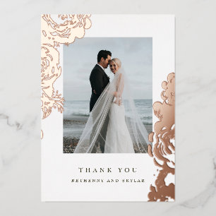 Rose Gold Bloom Foil Thank You
