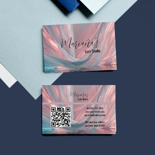 Rose Gold Blue Draps Carte de visite moderne