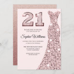 Rose Gold Bluish Dress 21st Birthday Party Invitation<br><div class="desc">Rose Gold Bluish Dress 21st Birthday Party Invitation

Variations to the invitation and matching items in our store</div>