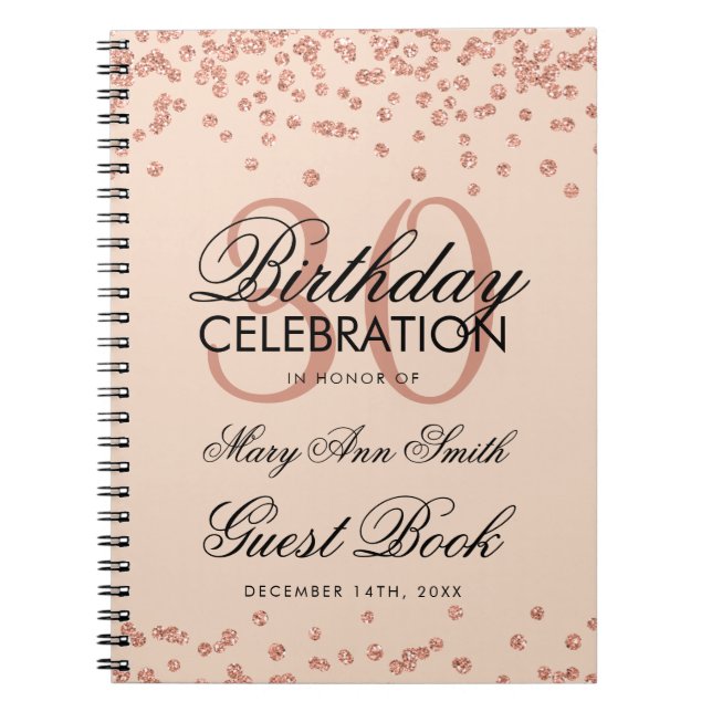 Rose Gold Blush 30e Anniversaire Livre d'hôtes Con (Devant)