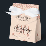 Rose Gold Blush 90th Birthday Thank You Confetti Favor Box<br><div class="desc">Elegant "Thank You" 90th Birthday Rose Gold Faux Glitter Confetti Blush Pink design.</div>