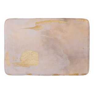 Rose Gold Blush and Gold Texture Bath Mat