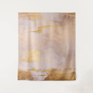 Rose Gold Blush and Gold Texture Tapestry