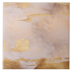 Rose Gold Blush and Gold Texture Tile