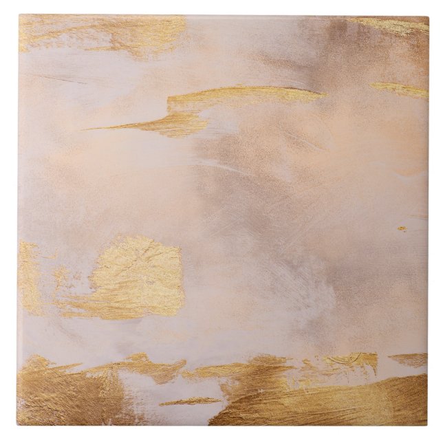 Rose Gold Blush and Gold Texture Tile (Front)