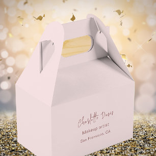 Rose gold blush business QR code Instagram Favor Box