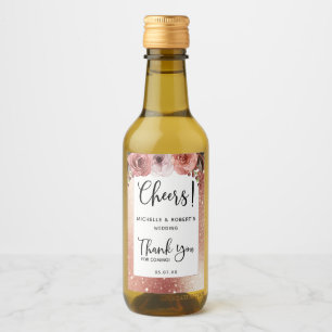 Rose Gold, Blush Cheers, Wine, Liquor Favour Label
