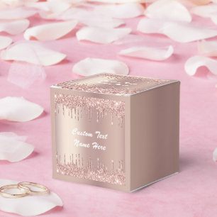 Rose Gold Blush Custom Text Your Name Favour Box