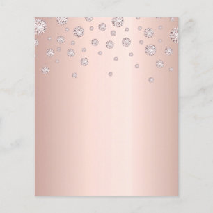 Rose gold blush diamonds glam paper sheet