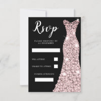 Rose Gold Blush Dress Birthday Party Bridal Black