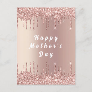 Rose Gold Blush Drips Mother's Day Card