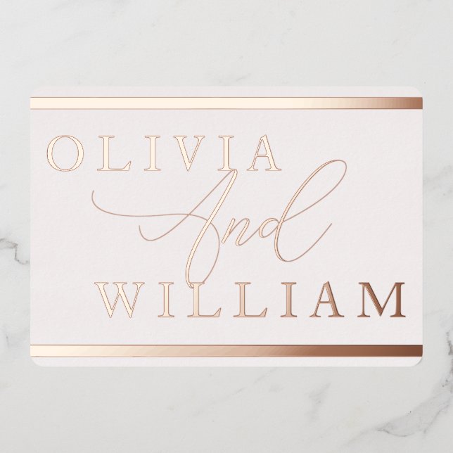 Rose Gold & Blush Elegant Modern Wedding (Front)