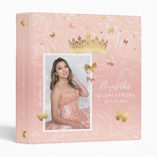 Rose Gold Blush Elegant Photo Album Guestbook Binder