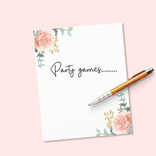 Rose gold blush flowers party games