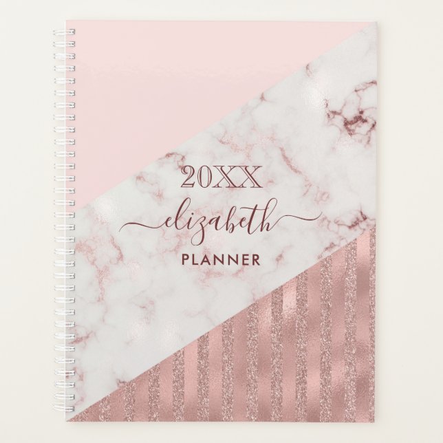 Rose Gold Blush Glam Parties scintillant Marbre Pe (Devant)