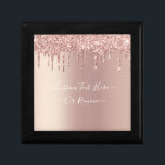 Rose Gold Blush Glitter Custom Text Gift Box<br><div class="desc">Personalized Gift Boxes with Rose Gold Blush Glitter Sparkle Drips Custom Text Pink Modern Gift Box - Add Your Unique Text / Name or Remove Text - Make Your Special Gift - Resize and move or remove and add text / elements with Customization tool. Choose fonts / size / colour...</div>