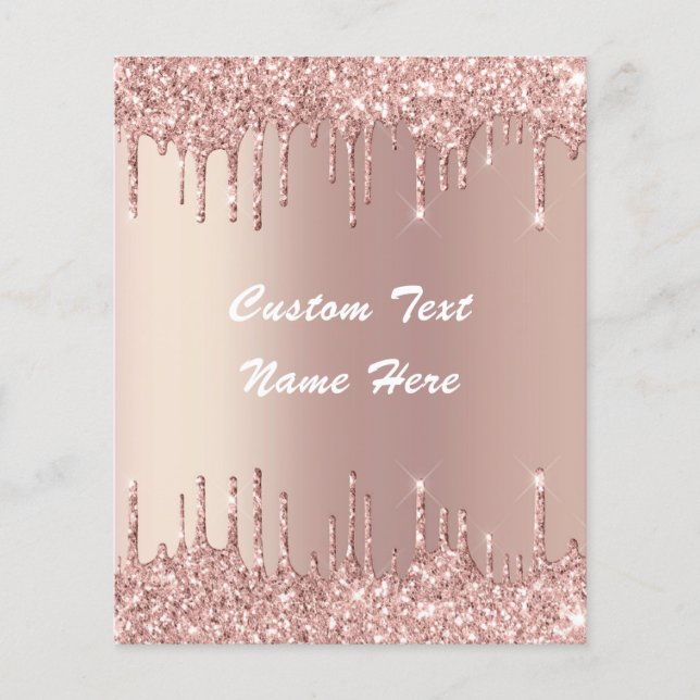 Rose Gold Blush Glitter Custom Text Name Flyer (Front)