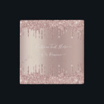 Rose Gold Blush Glitter Custom Text Stone Magnet<br><div class="desc">Stone Magnet with Rose Gold Blush Glitter Sparkle Drips Custom Text Pink Modern - Add Your Unique Text or Remove Text - Make Your Special Magnets Gift - Resize and move or remove and add text / elements with Customization tool. Choose fonts / size / colour ! Design by MIGNED....</div>