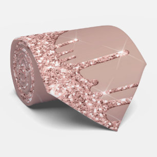 Rose Gold Blush Glitter Drips Cravate