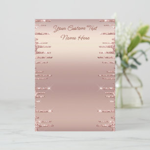Rose Gold Blush Glitter Drips Your Text Menu