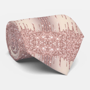 Rose Gold Blush Glitter Neck Tie