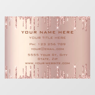 Rose Gold Blush Glitter Personalized Window Cling