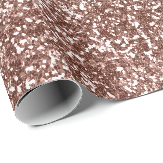 Rose Gold Blush Glitter Seamless Sparkly Glam Wrapping Paper (Roll Corner)