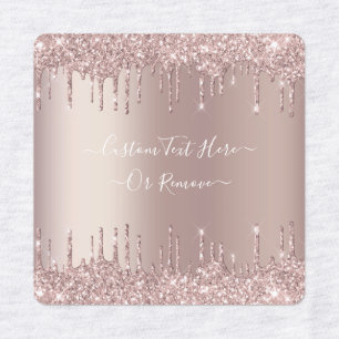 Rose Gold Blush Glitter Sparkle Drips - Add Text