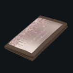 Rose Gold Blush Glitter Sparkle Drips - Add Text Trifold Wallet<br><div class="desc">Rose Gold Blush Glitter Sparkle Drips Custom Text Pink Girly Modern - Add Your Unique Text / Name or Remove Text - Make Your Special Gift - Resize and move or remove and add text / elements with customization tool. Design by MIGNED. Please see my other projects. You can also...</div>