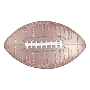 Rose Gold Blush Glitter Sparkle Drips Chic Modern Football