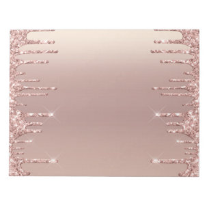 Rose Gold Blush Glitter Sparkle Drips Chic Modern Notepad
