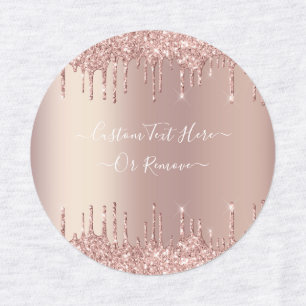 Rose Gold Blush Glitter Sparkle Drips Custom Text