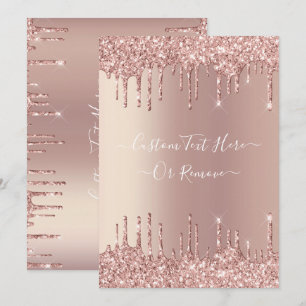 Rose Gold Blush Glitter Sparkle Drips Custom Text