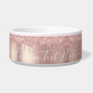 Rose Gold Blush Glitter Sparkle Drips Custom Text 