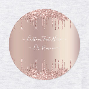 Rose Gold Blush Glitter Sparkle Drips Special Text