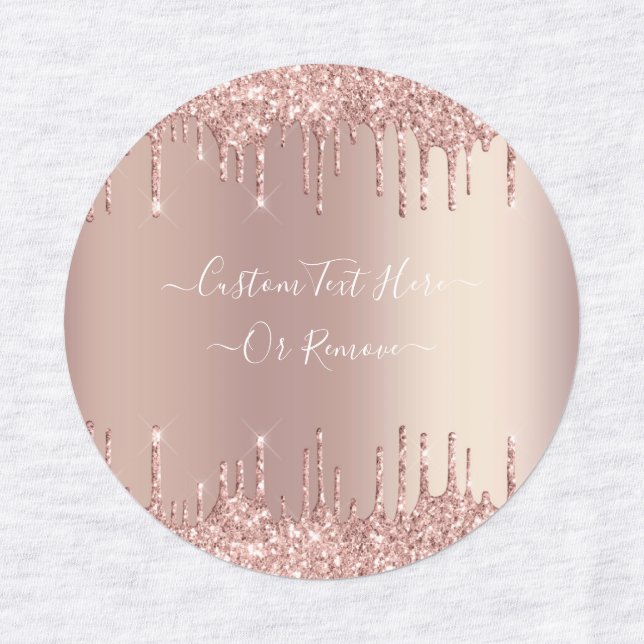 Rose Gold Blush Glitter Sparkle Drips Special Text (Design 3)
