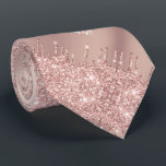 Rose Gold Blush Glitter Sparkle Drips - With Text Tie<br><div class="desc">Rose Gold Blush Glitter Sparkle Drips Custom Text Pink Modern - Add Your Unique Text / Name or Remove Text - Make Your Special Gift - Resize and move or remove and add text / elements with customization tool. Design by MIGNED. Please see my other projects. You can also transfer...</div>