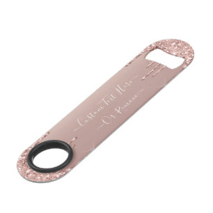 Rose Gold Blush Glitter Sparkle Drips - Your Text Bar Key