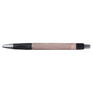 Rose Gold Blush Glitter Sparkle Drips - Your Text Pen