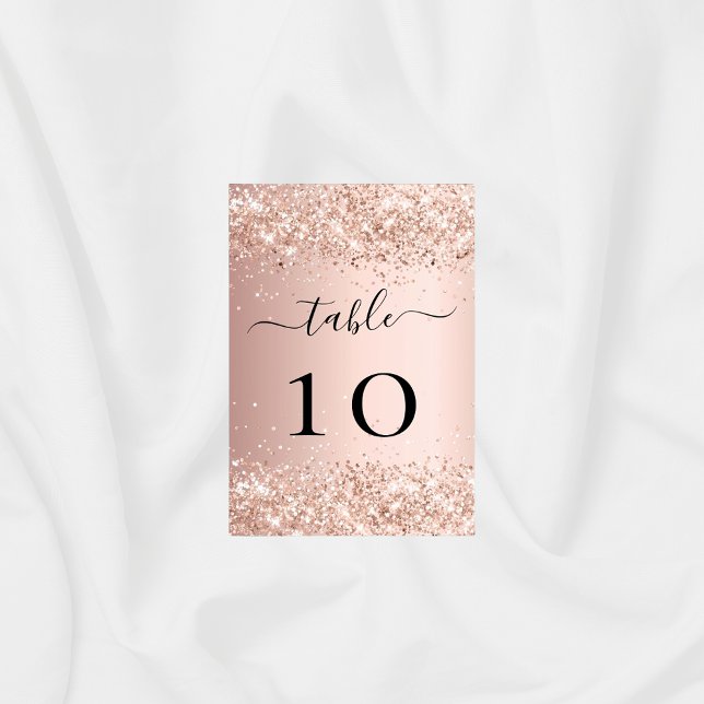 Rose gold blush glitter sparkles table number (Creator Uploaded)