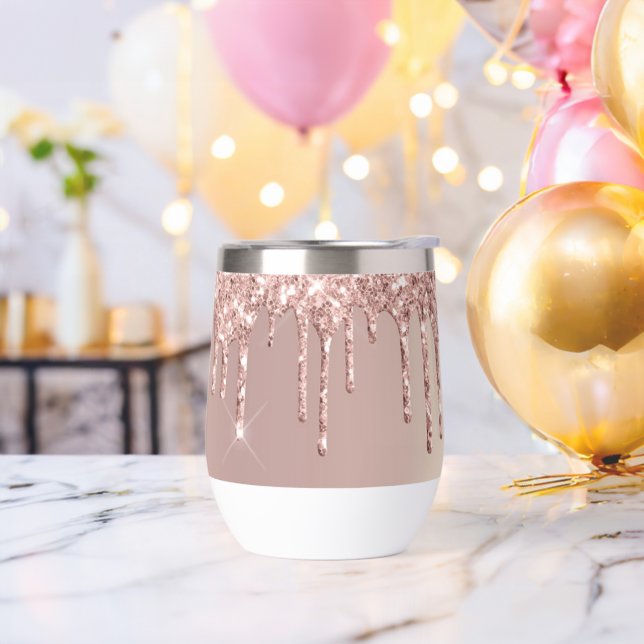 Rose Gold Blush Glitter Sparkly Drips (Bachelor Party)