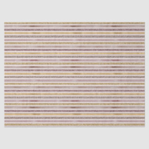 Rose Gold Blush Glitter Stripes Tissue Paper